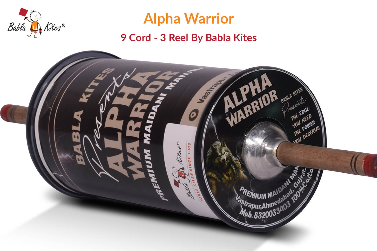 Alpha Warrior 9 Cord (3 Reel) By Babla Kites