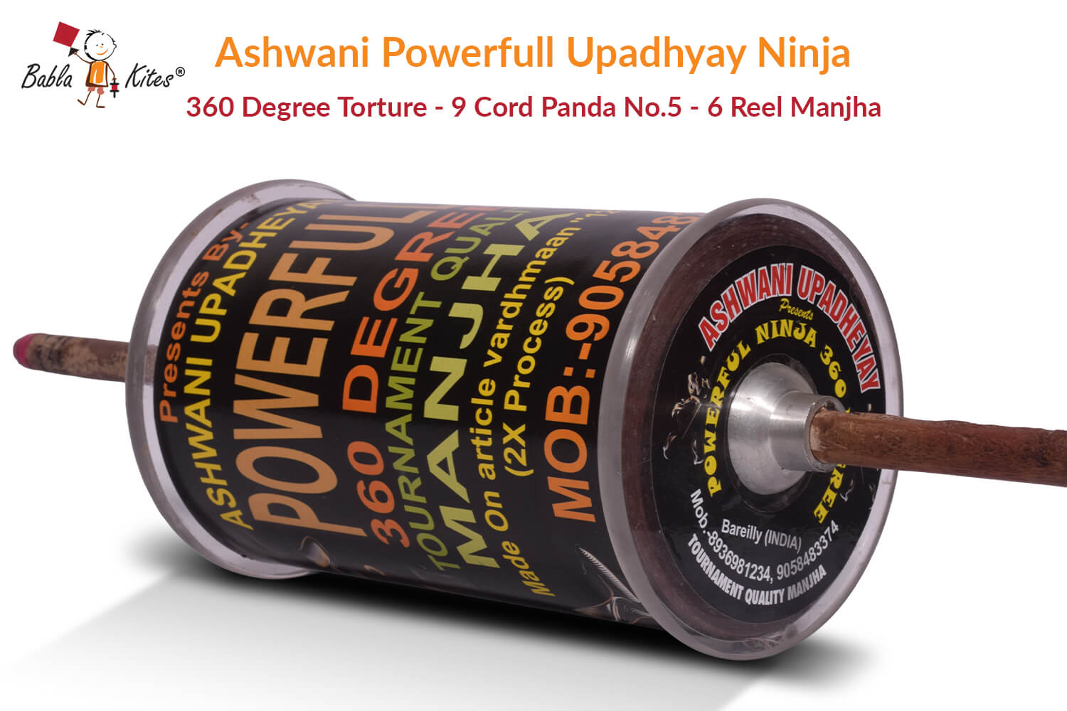 Ashwani Upadhyay Powerfull Ninja 360 Degree Torture – 9 Cord Panda 5 (6 Reel) Manjha