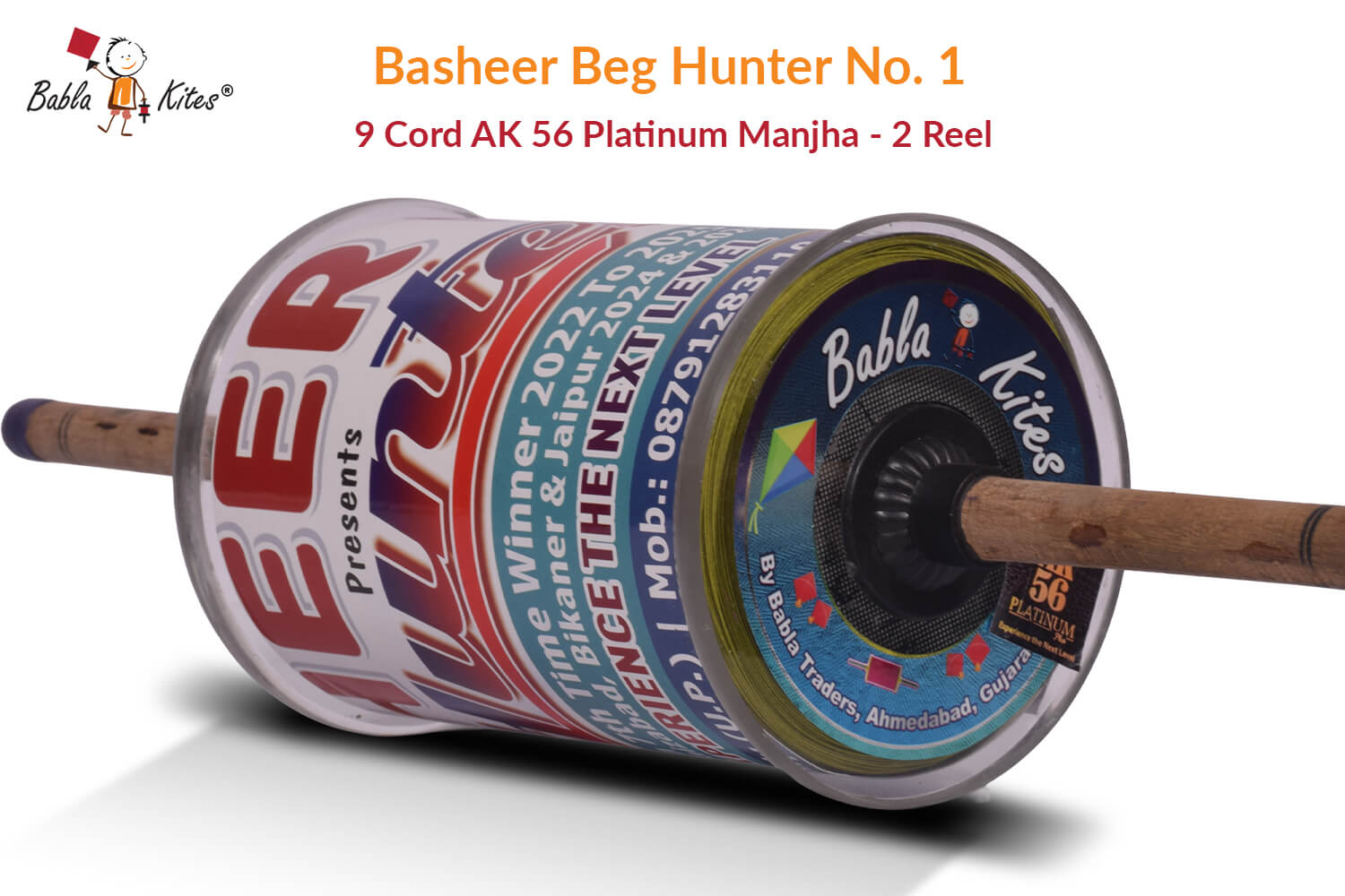 Exclusive Basheer Beg Hunter No. 1 – 9 Cord AK56 Platinum Manjha (2 Reel)